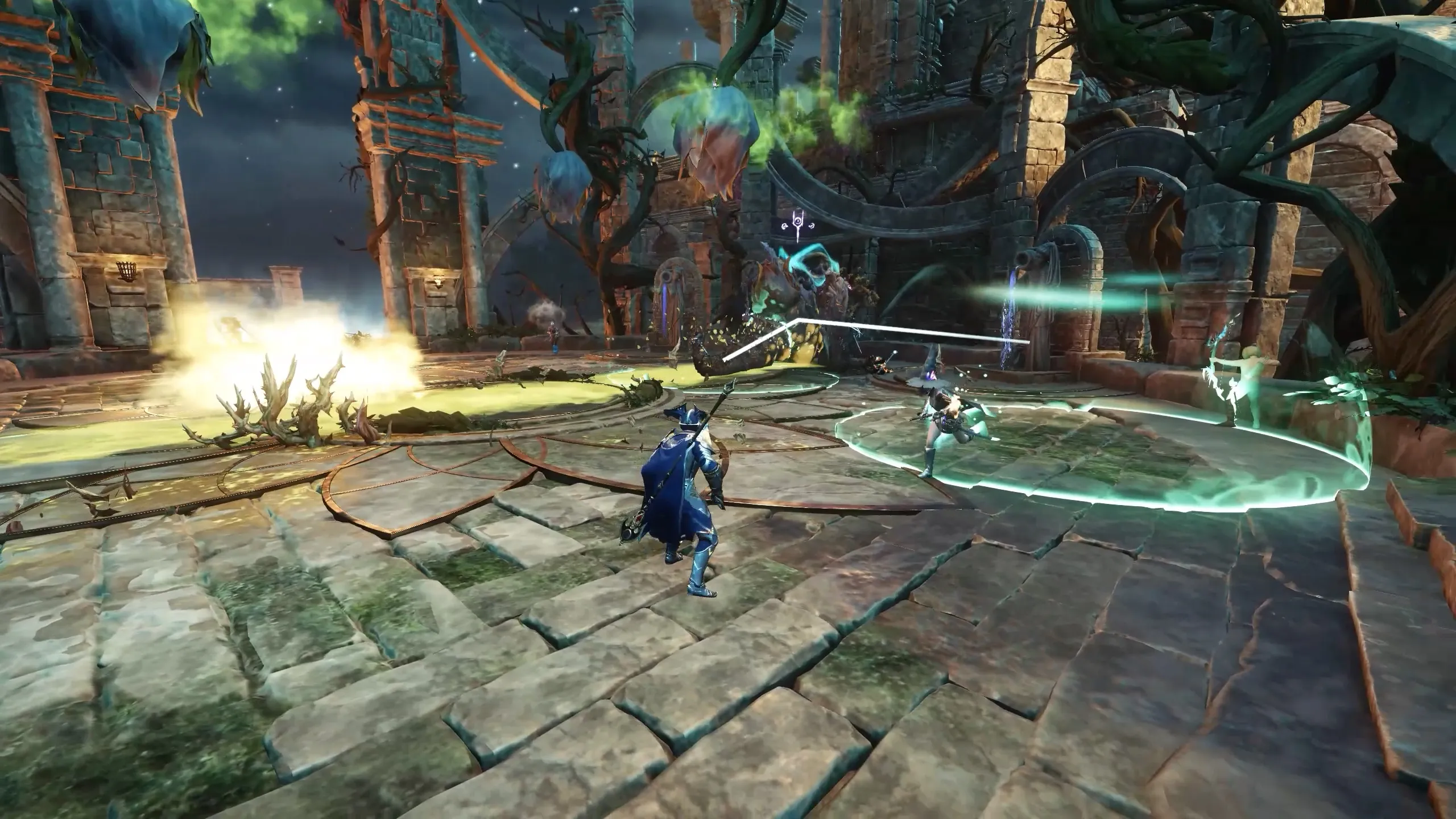 Medusa rushing forward leaving an ooze trail during her charge attack